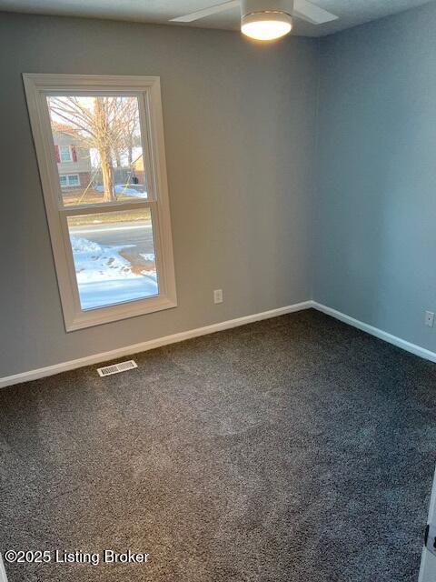 unfurnished room featuring a healthy amount of sunlight and carpet floors