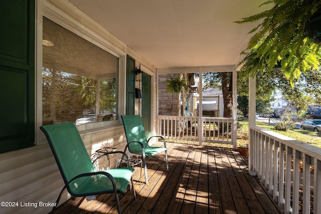 deck with covered porch