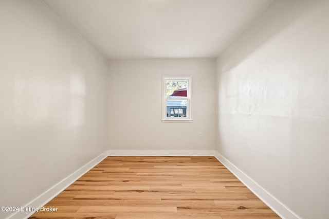 spare room featuring light hardwood / wood-style flooring