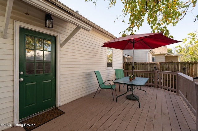 view of wooden deck