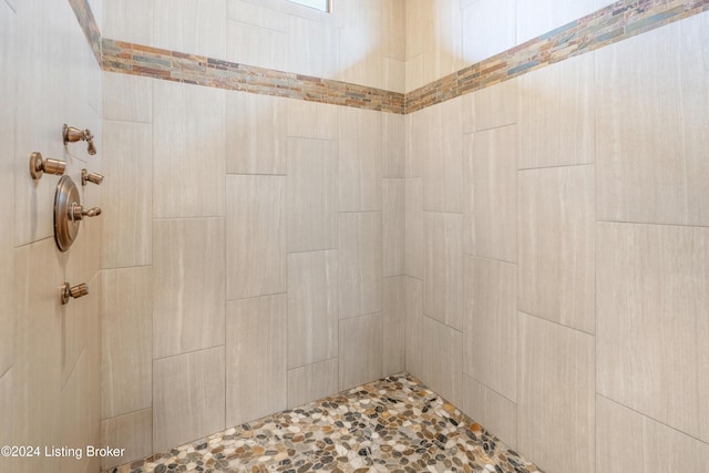 bathroom featuring a tile shower