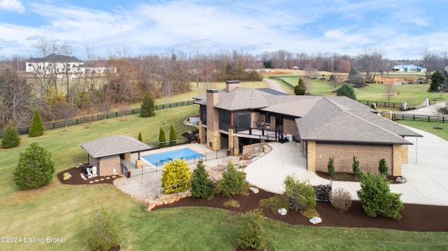 bird's eye view with a rural view