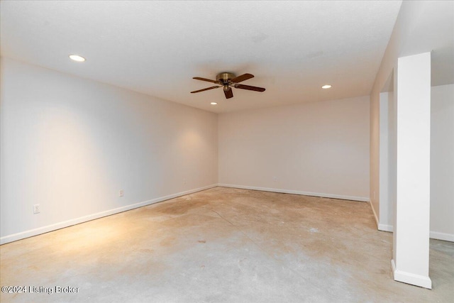 spare room with ceiling fan