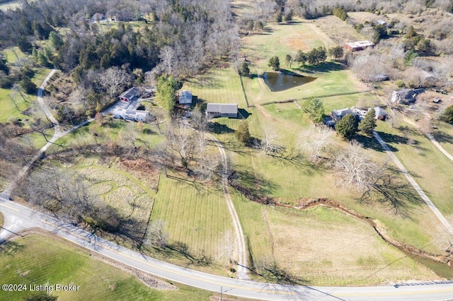 bird's eye view featuring a rural view