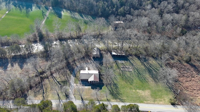 bird's eye view with a rural view