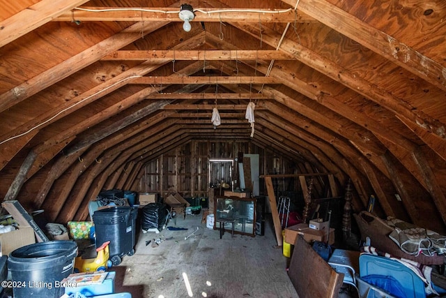 view of unfinished attic