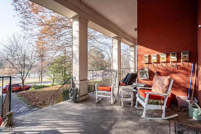 view of patio featuring covered porch