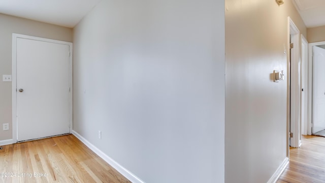 hallway featuring light hardwood / wood-style floors