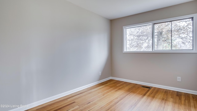 empty room featuring light wood-type flooring