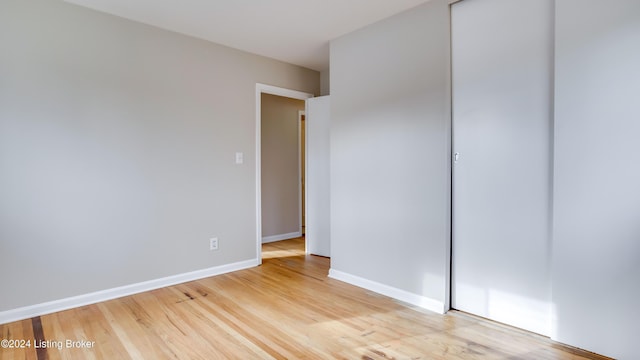 unfurnished bedroom featuring light hardwood / wood-style flooring