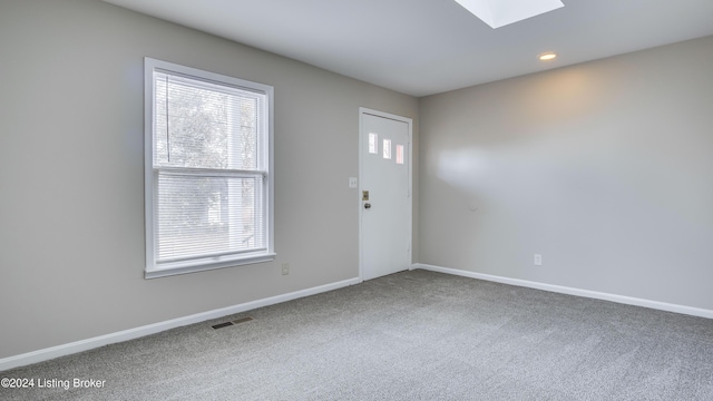 interior space with a skylight and a wealth of natural light