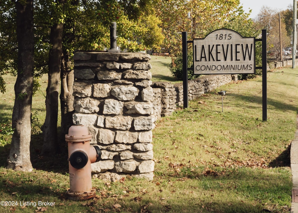 view of community sign