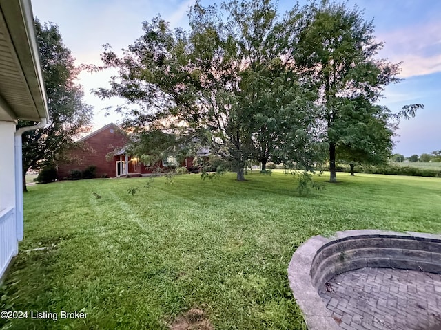 view of yard at dusk