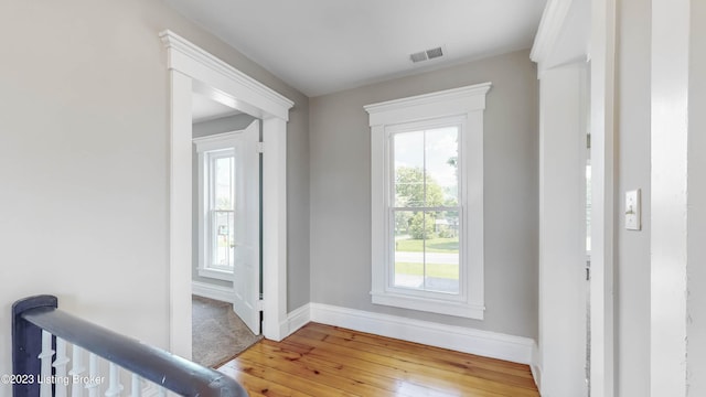 interior space with hardwood / wood-style floors