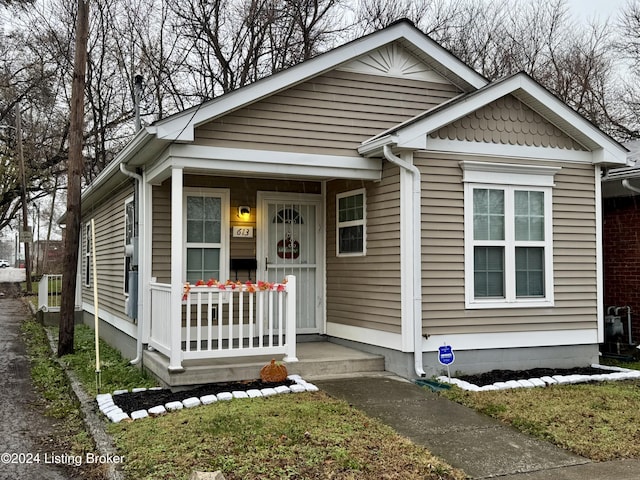 bungalow-style home featuring a porch