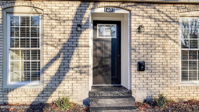 view of doorway to property