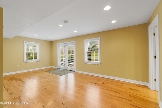 empty room with light wood-type flooring