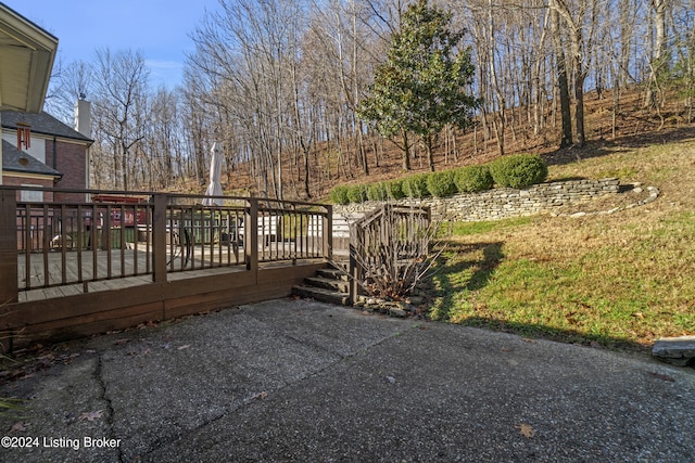 view of patio with a deck