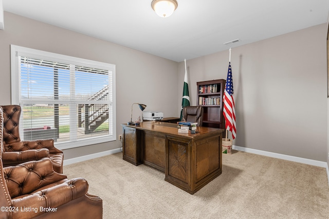 view of carpeted office