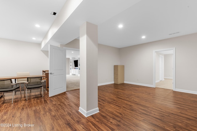 interior space featuring dark hardwood / wood-style floors