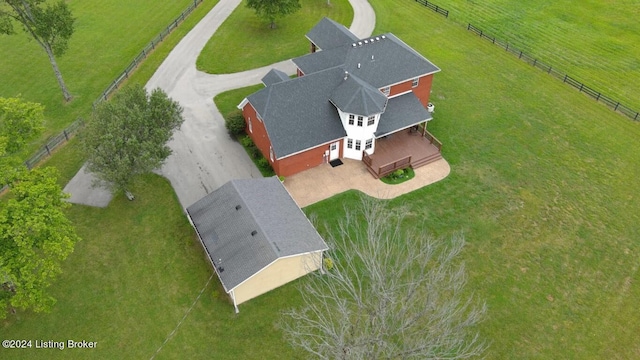 bird's eye view featuring a rural view