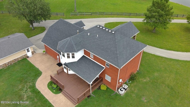 bird's eye view with a rural view