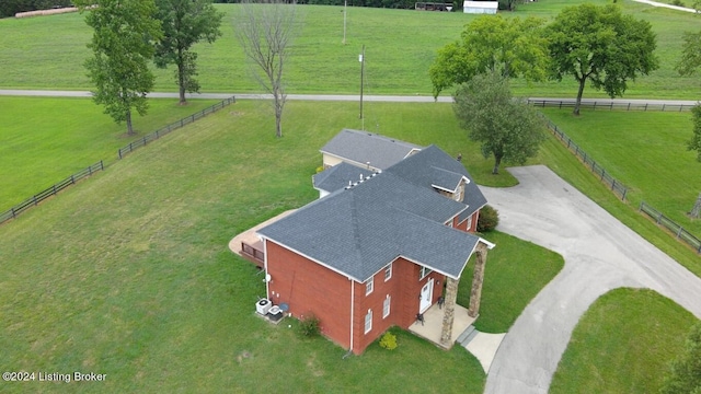 aerial view featuring a rural view