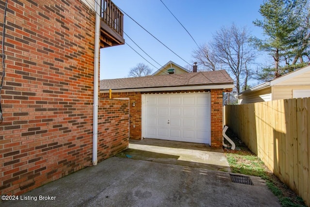 view of garage