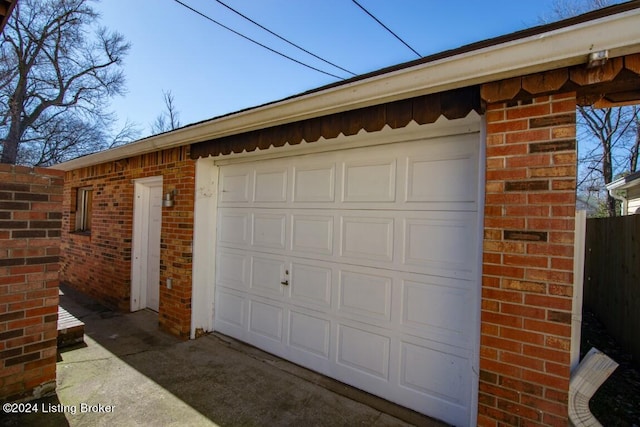 view of garage