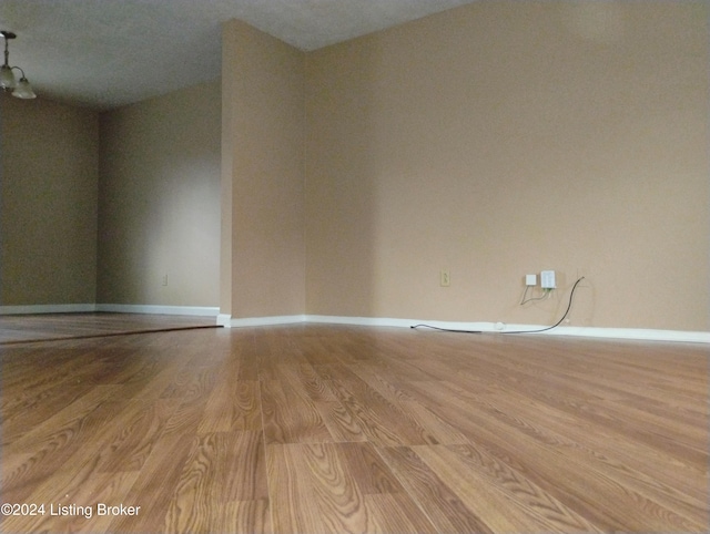 empty room with light wood-type flooring