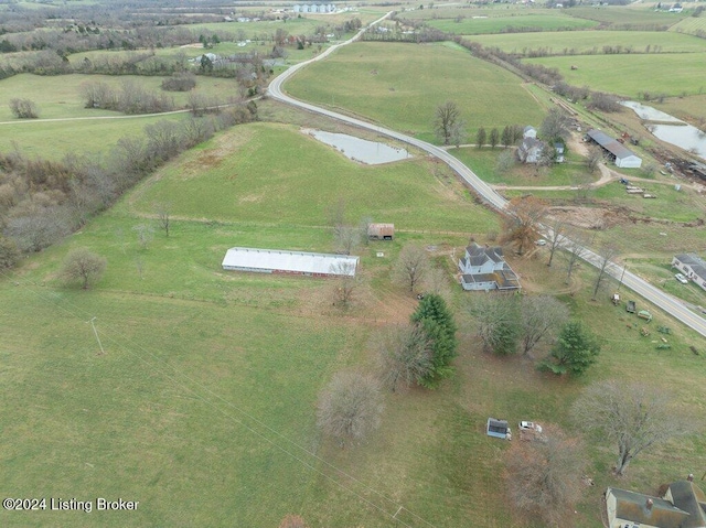 bird's eye view with a rural view