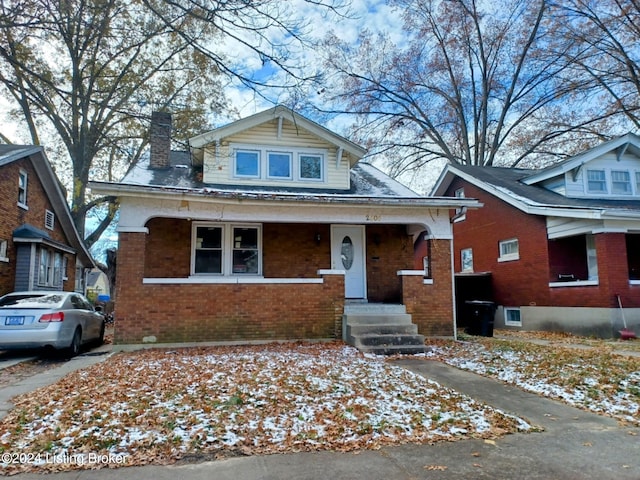 bungalow featuring covered porch