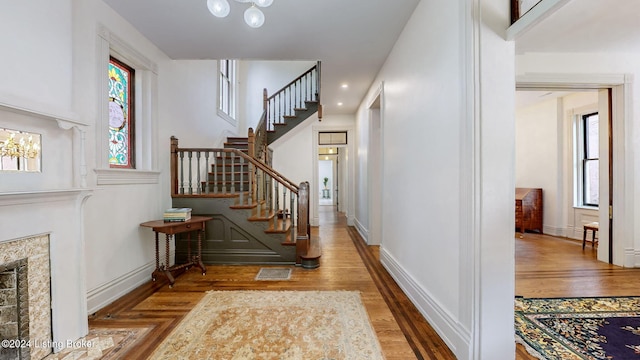 hall featuring wood-type flooring