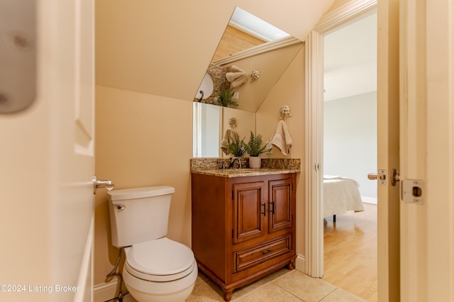 bathroom featuring hardwood / wood-style flooring, vanity, and toilet