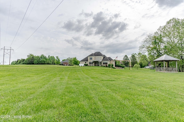 view of yard with a gazebo