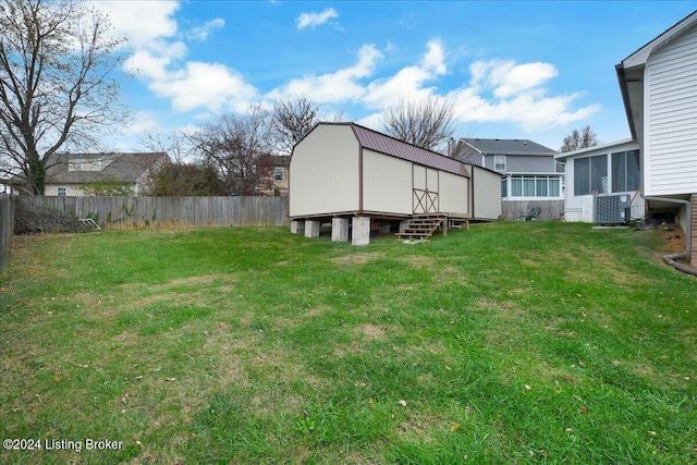 view of yard featuring central AC