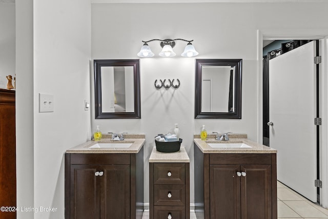 bathroom featuring tile patterned floors and vanity