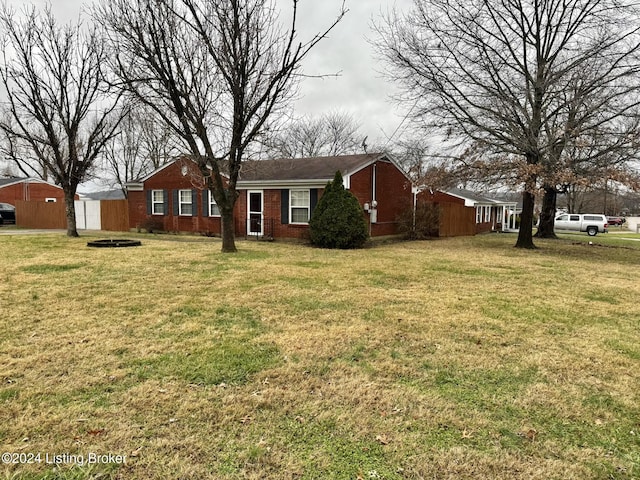 exterior space featuring a front lawn