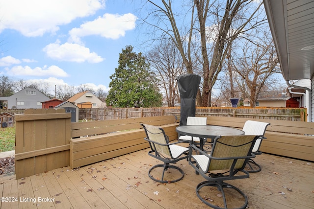 view of patio with a wooden deck