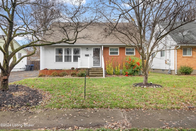 view of front facade with a front lawn