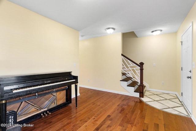 misc room with hardwood / wood-style floors