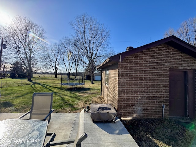 view of patio / terrace featuring a trampoline