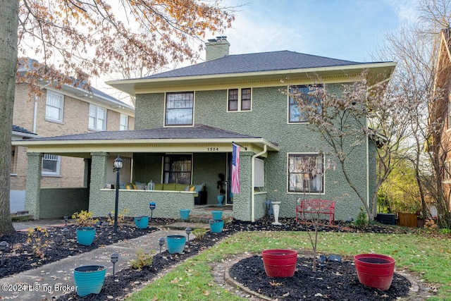 view of front of property with covered porch