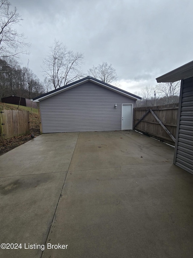 view of garage