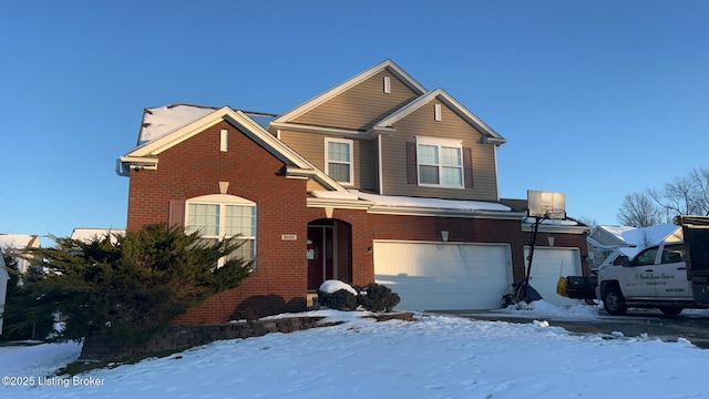 view of front of home with a garage