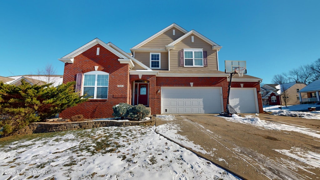 view of property with a garage