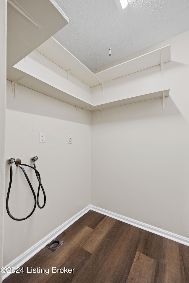 walk in closet with wood-type flooring