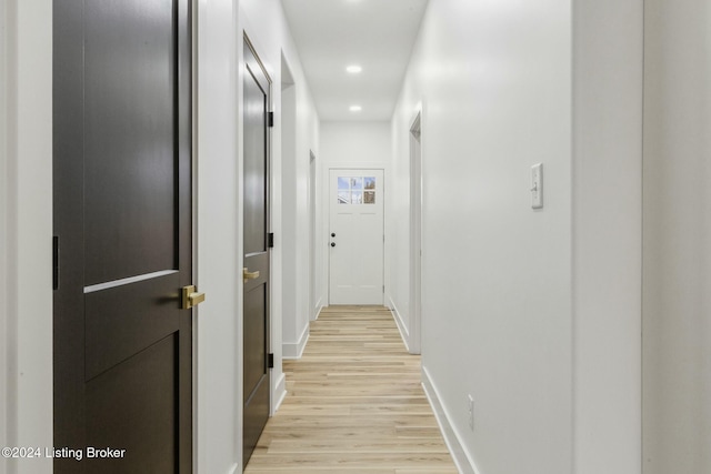 hall featuring light hardwood / wood-style flooring