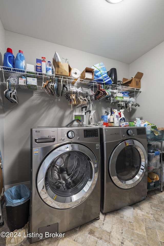 laundry area featuring washer and dryer