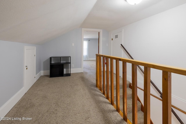 additional living space with carpet and vaulted ceiling